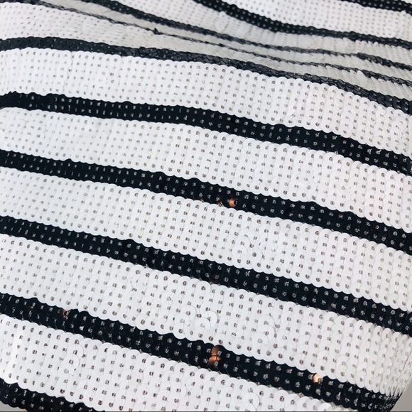 🔥 BCBGMaxazria black/white sequin Marcille strapless mini dress - Picture 5 of 6